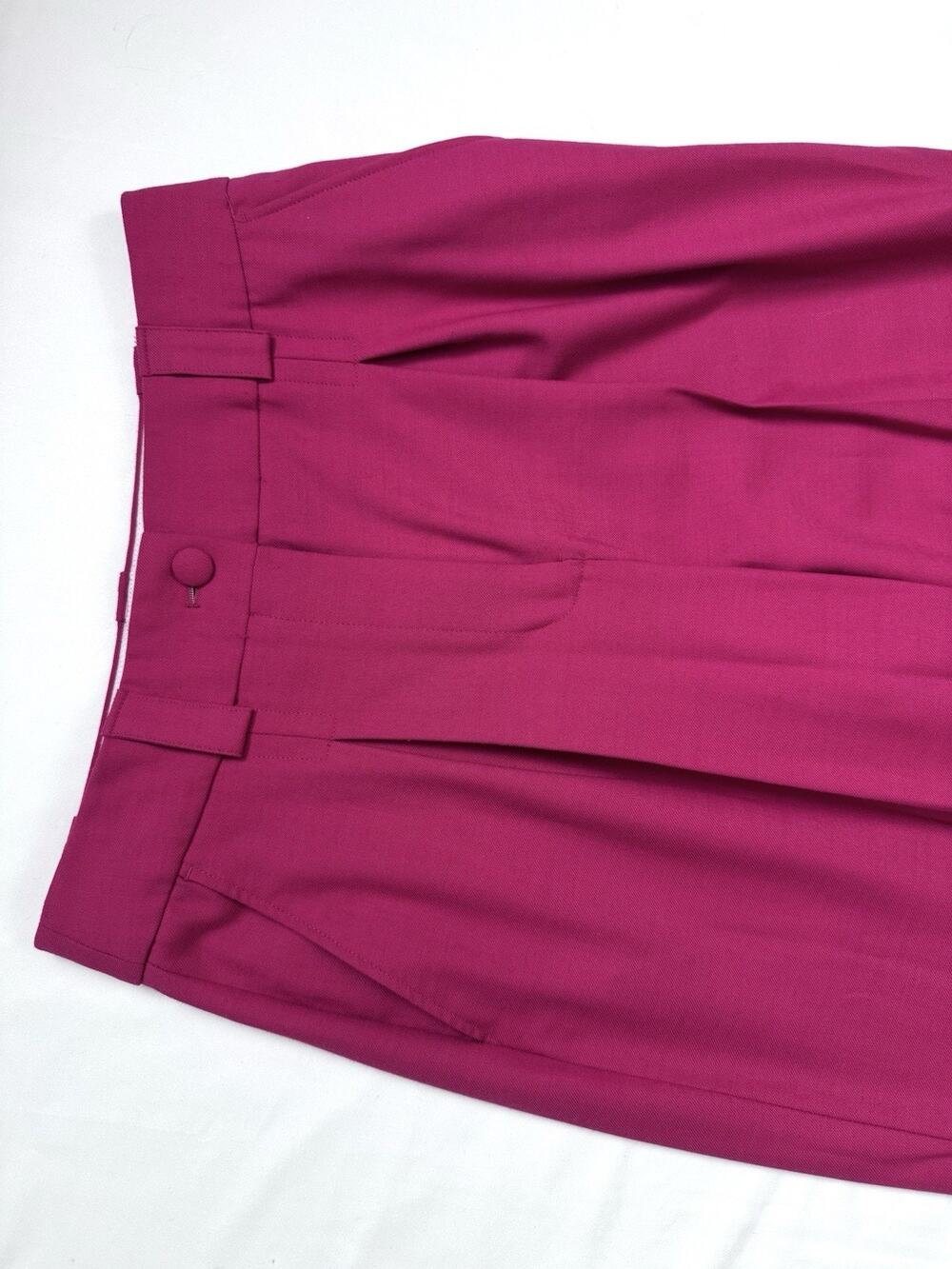 Sezane Magenta Wool Pants Women’s 40 Pink Wide Leg Stretch High Rise